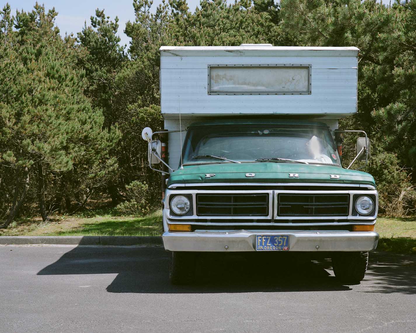 ford f150 camper at the oregon coast
