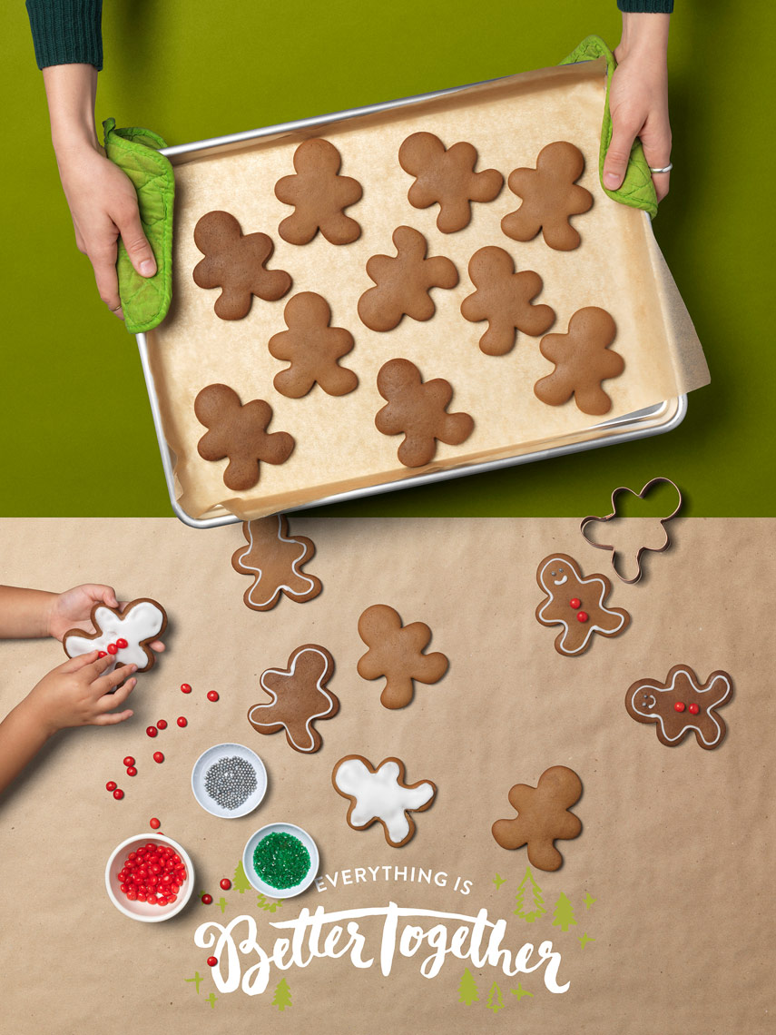 baking holiday cookies with kids