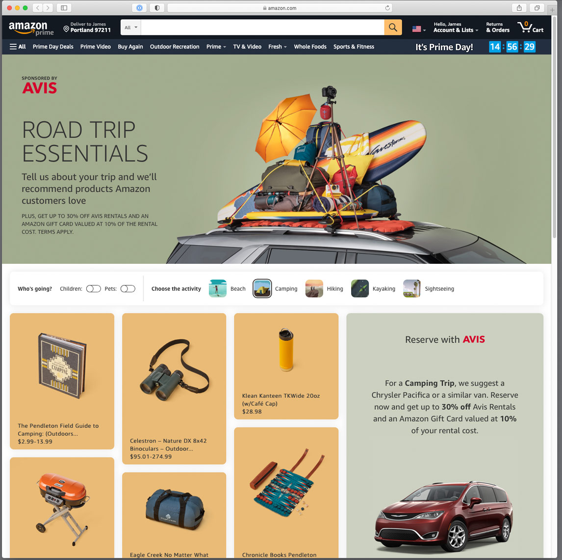 amazon-dot-com-avis-car-rental-summer-raod-trip