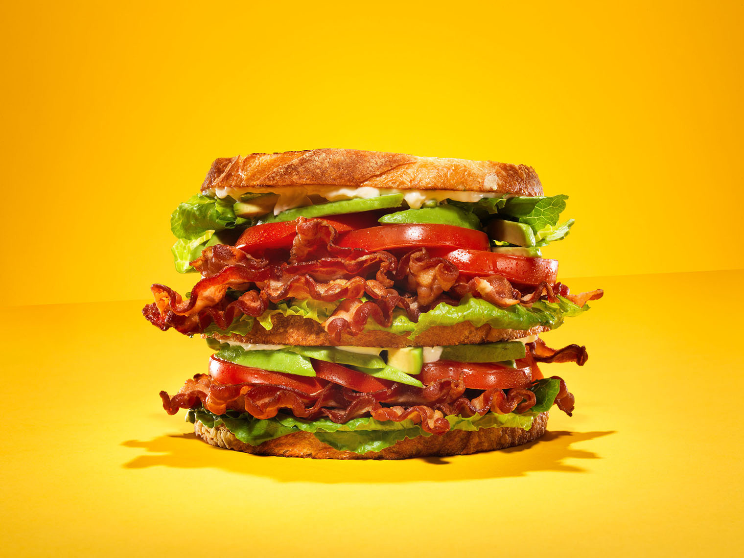 bacon lettuce tomato avocado sandwich
