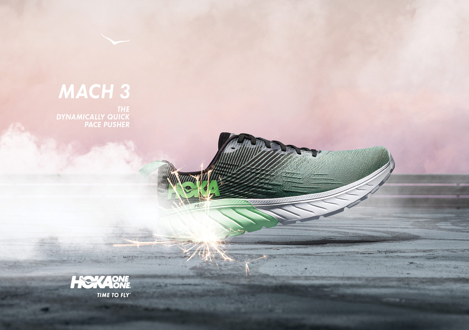 hoka one one mach3 sneaker dragster burnout