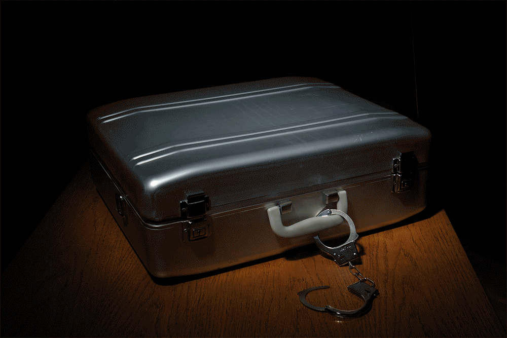 stolen gourds in metal briefcase